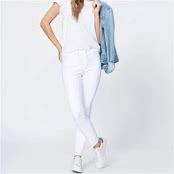 Paige Hoxton NWT Size 27 Button Raw Hem Jeans - Picture 2 of 7